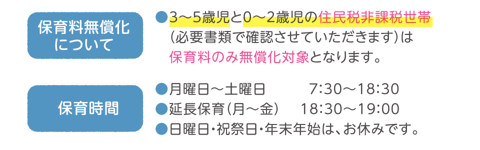 料金について 月保育